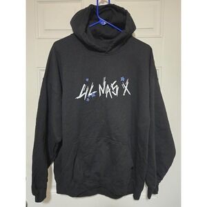 LIL NAS X RAP RAPPER HOODIE COLORFUL RAINBOW‎ BLACK SIZE 2XL